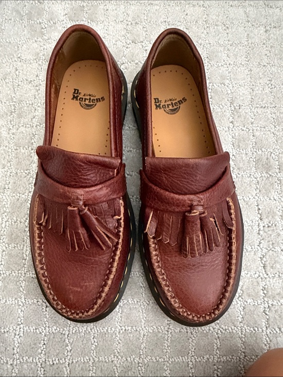 Dr. Martens Shoes - Dr. Martens Adrian Loafer - unisex crazy horse Brown Leather Tassel